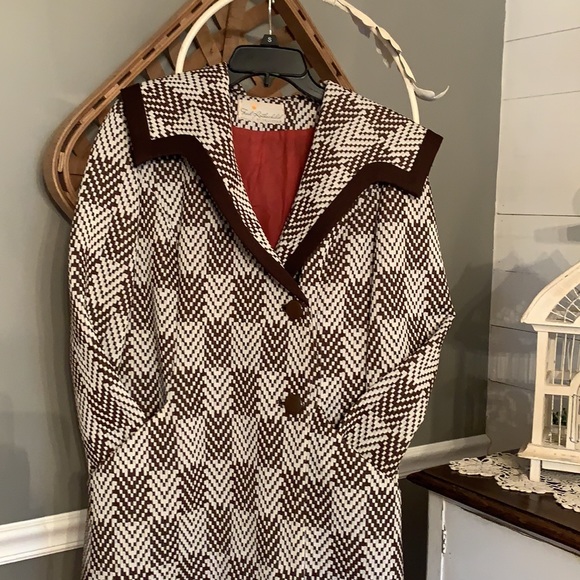 Gorgeous 60’s 70’s RARE vintage long checkered coat - Picture 5 of 15